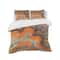 Designart 'Abstract Gilded Orange Waves' Geometric Bedding Set - Duvet Cover & Shams